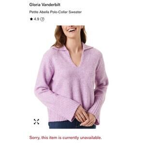 #9 MSRP $48 ULTRA RARE NWT Gloria Vanderbilt Plum Abella Polo Sweater ♡Size XS♡​